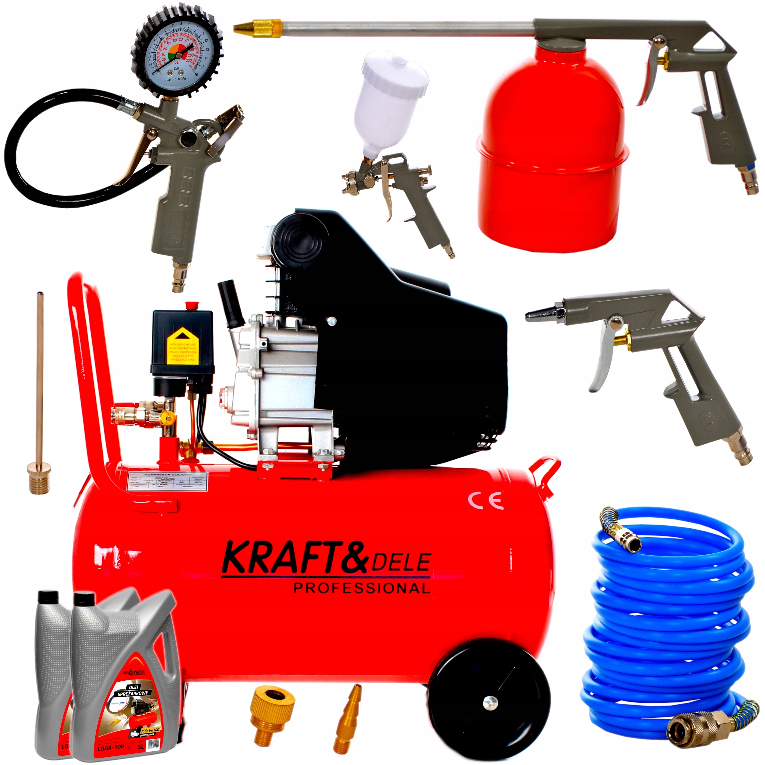 Kraft&Dele KD401 olejový kompresor 50 l 8 bar + rukavice Kraft&Dele RST veľkosť 10 - XL 1 pár